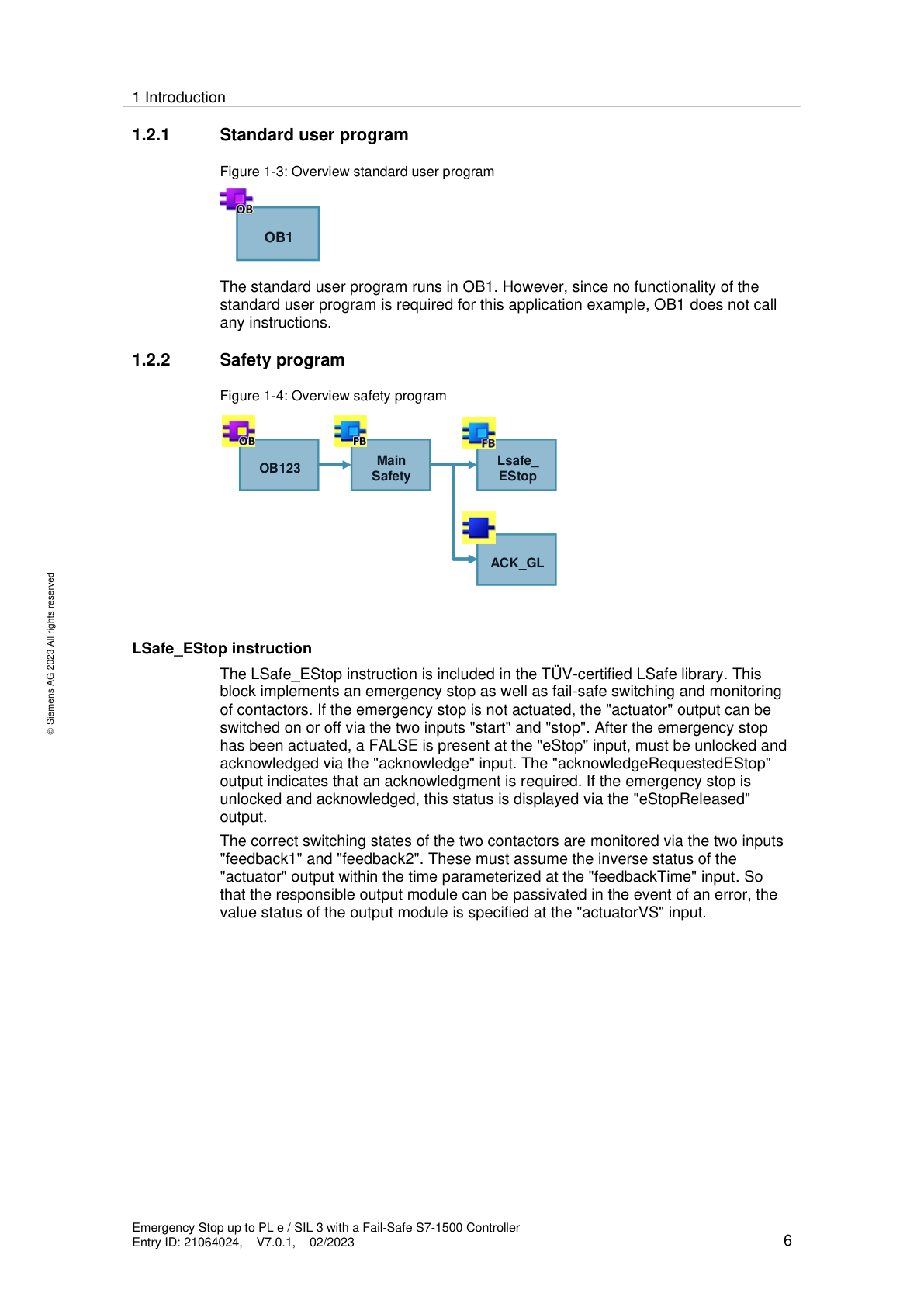 Safety program: OB123 → Main Safety → LSafe_EStop + ACK_GL